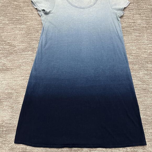 Pure Jill Indigo Dress Womens Small Blue Ombre Short Sleeve Casual Soft Cotton - Picture 3 of 8